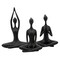 Kingston Living Solid Yoga Ladies Figurines - 10" - Black - Set of 3